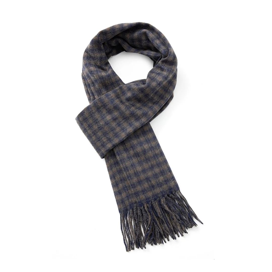 GIRDEAR/哥弟1800048 秋冬新款经典百搭英伦风格纹绵羊毛围巾