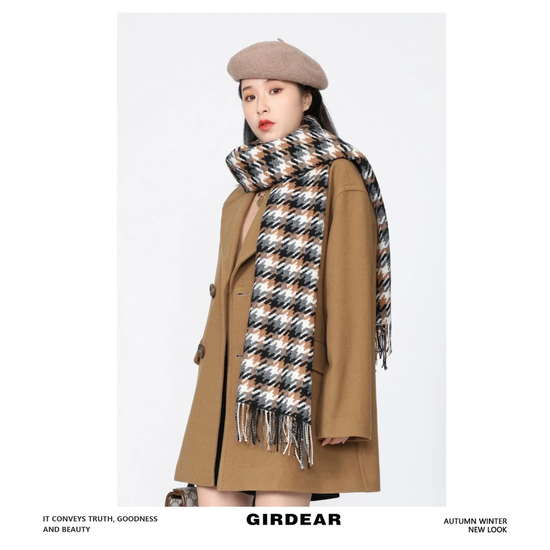 GIRDEAR/哥弟 1800040 经典千鸟格纹围巾