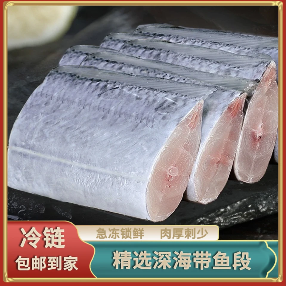新鲜海捕带鱼段煎炸红烧 肉质鲜嫩 京东冷链包邮400g/袋*5袋