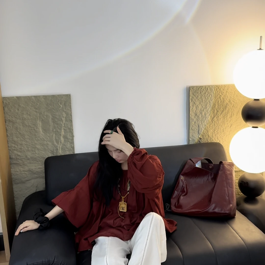 李豆儿小众设计《泡泡袖》 法式棉麻上衣