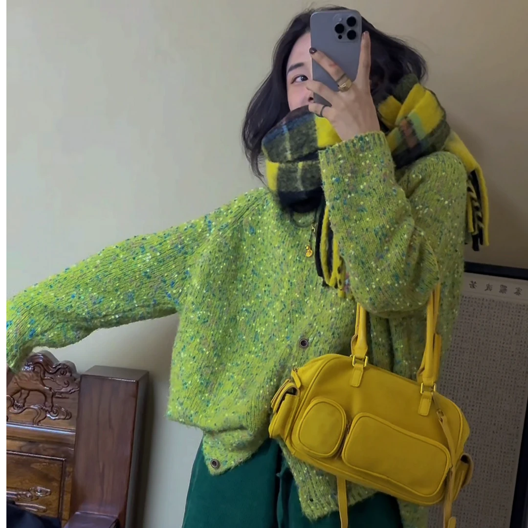 李豆儿 圣诞节限定 彩菊宽松毛衣