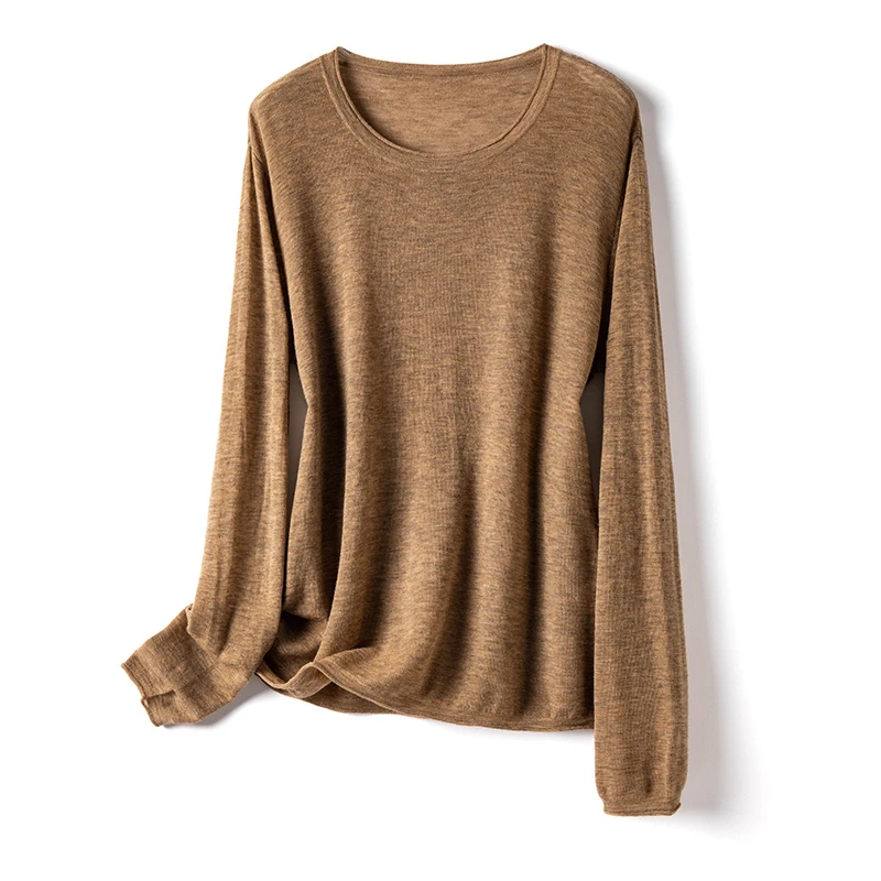 好穿的精纺弹力罗纹水溶羊绒衫   百搭  打底