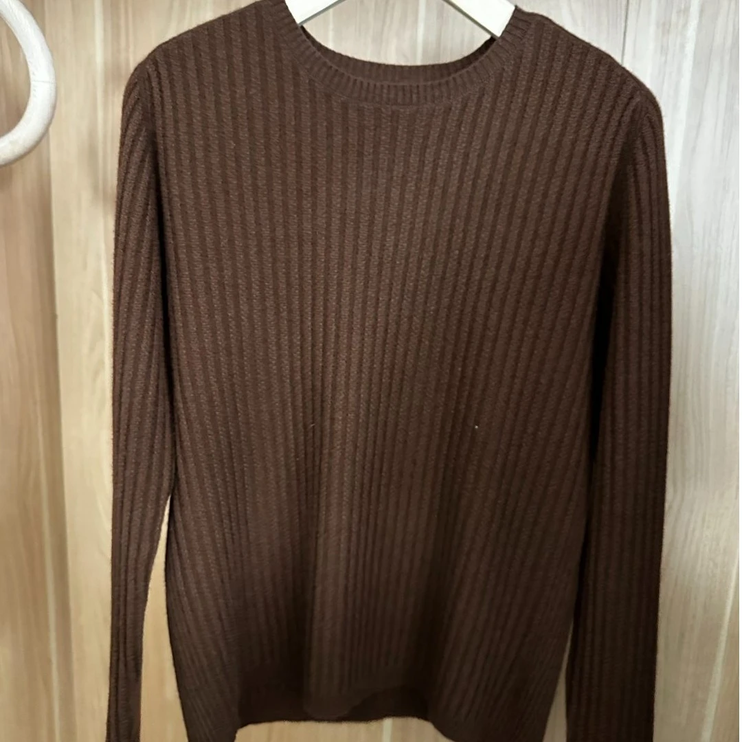 加密刺子抽条马鞍肩羊绒套头衫 修身/显瘦