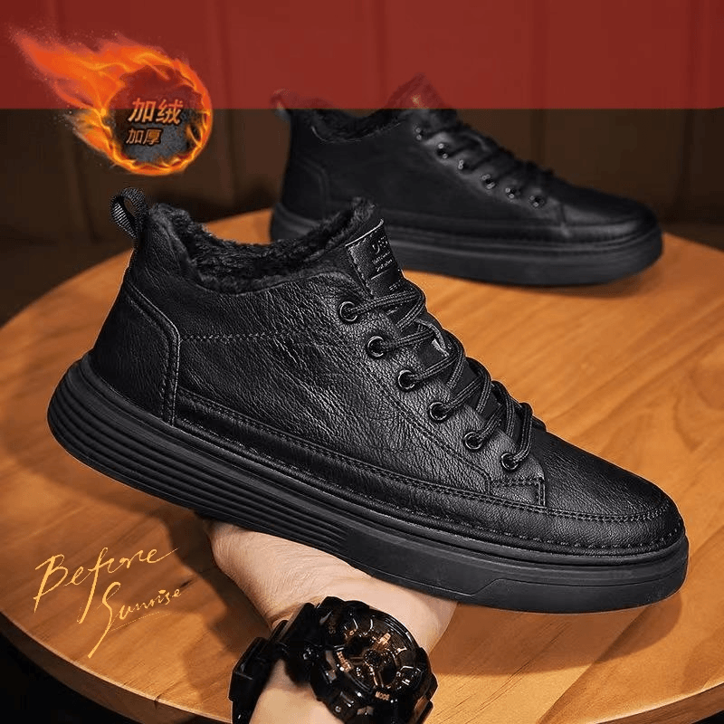 2024新款男鞋冬季新款加绒加厚棉鞋男士保暖鞋子休闲黑色潮鞋