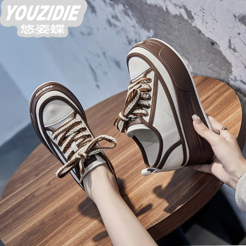 YOUZIDIE 长腿秘诀~厚底内增高休闲新款百搭8cm时尚百搭松糕鞋