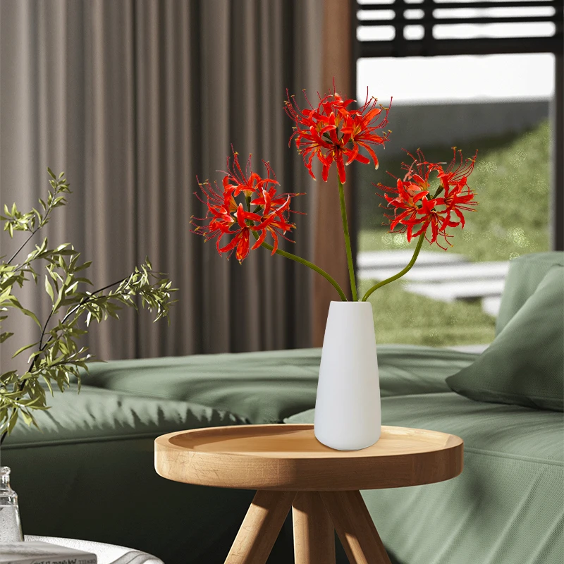 彼岸花仿真花批发假花曼珠沙华汉服拍照发簪装饰道具插花艺术摆件