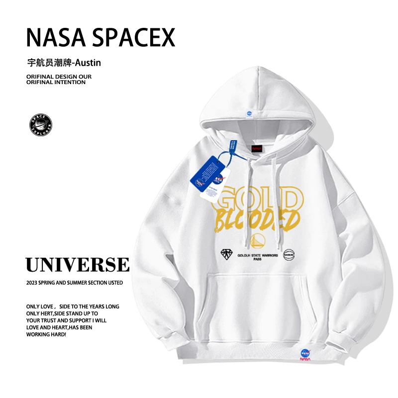 NASA专柜联名库里同款连帽卫衣春季透气抗风卫衣休闲运动训练上衣