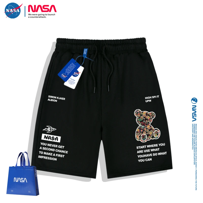 NASA新款轻奢短裤男士夏季出游运动透气五分裤宽松百搭潮流裤子男