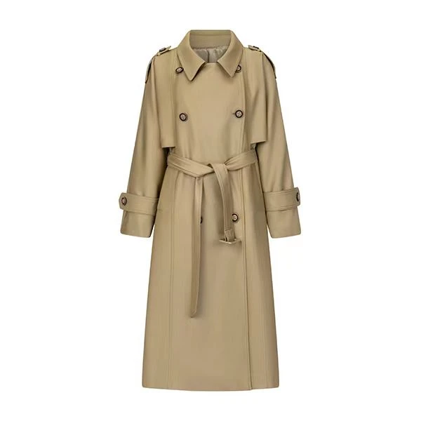 2025春秋新品双排扣休闲百搭显瘦通勤风宽松风衣女中长款2289