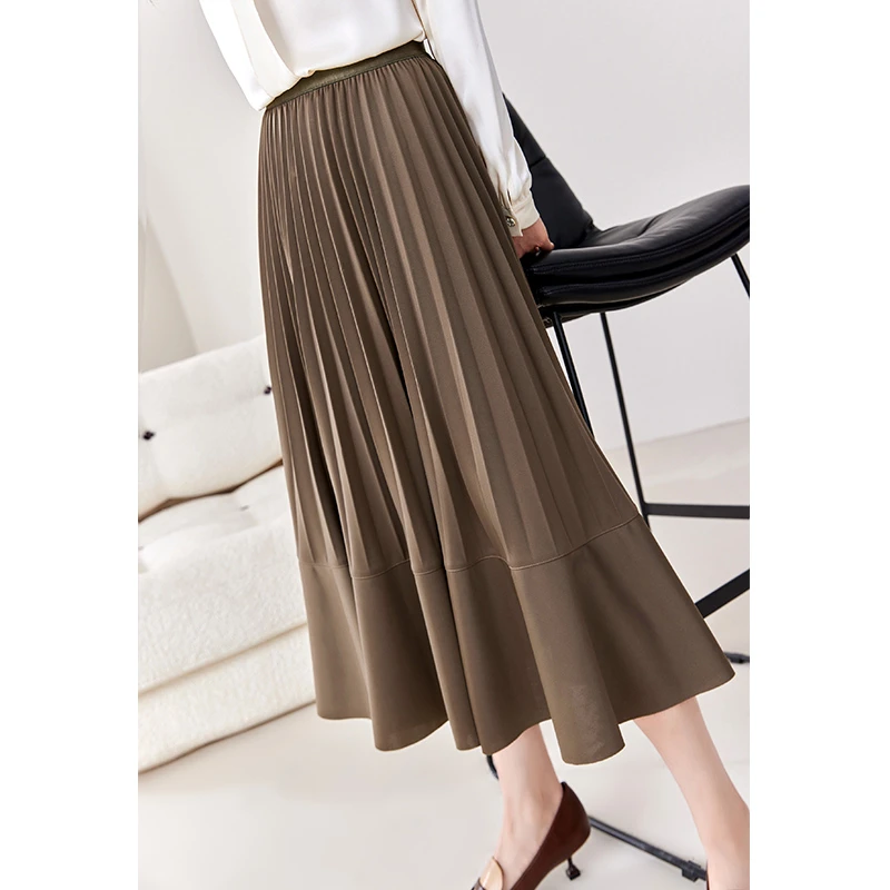 【达人专属】TK550高腰宽松气质垂坠感A字半身裙