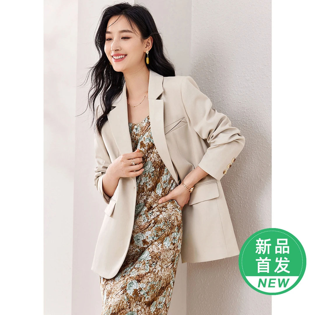 【达人专属】CK587简约感翻驳领西装外套