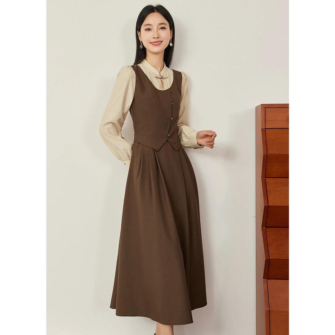 【 达人专属 】DP683气质优雅假两件提花拼接连衣裙