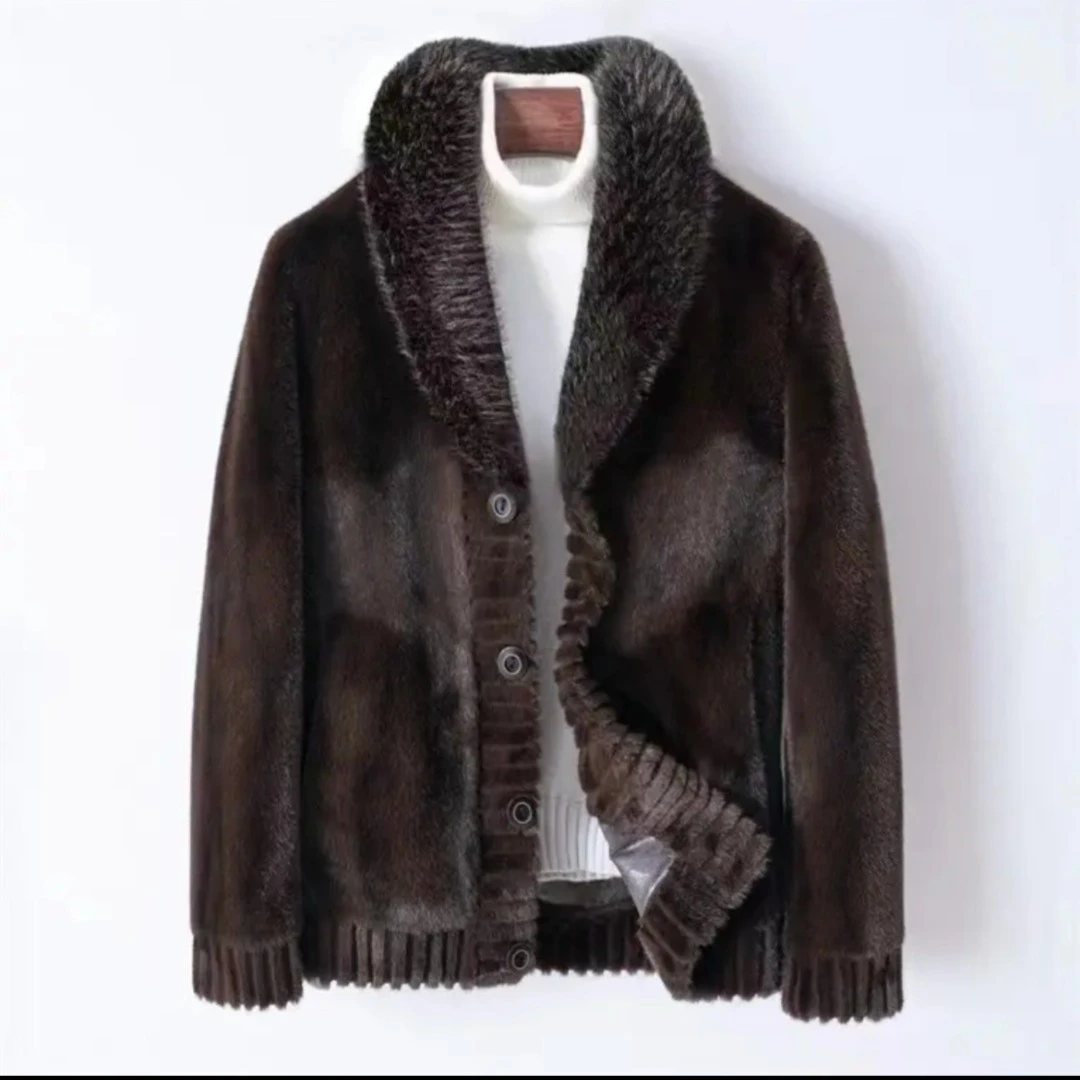 海宁男装秋冬新款双面穿夹克外套青果领休闲男款百搭休闲男外套