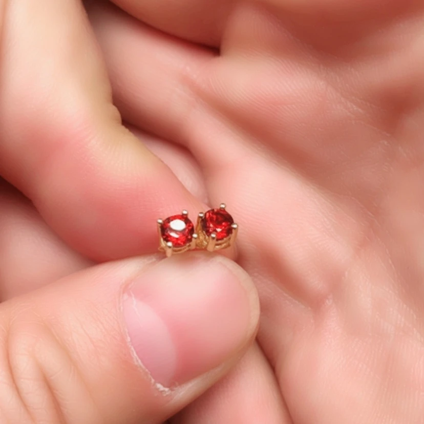 【闪购商品】石榴石耳饰银S925镶嵌