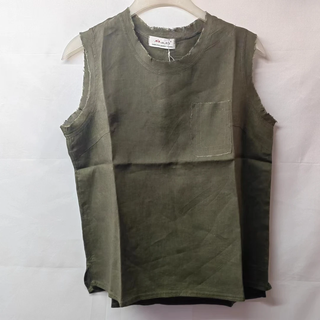 麻之韵夏装女款工业风亚麻背心（0236）