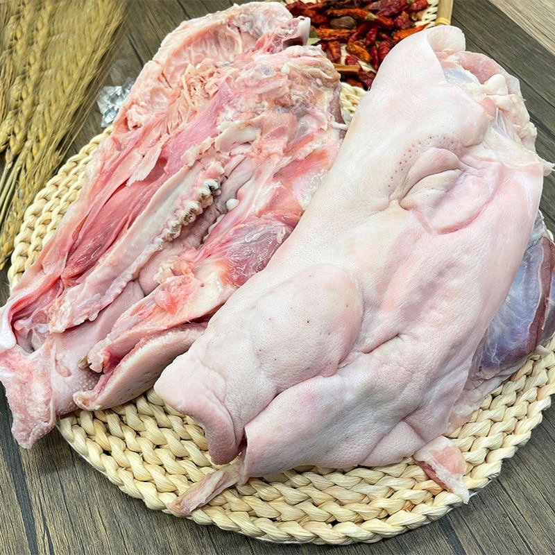 精品新鲜猪头带骨猪头处理的很干净(不带耳朵舌头)新鲜猪头
