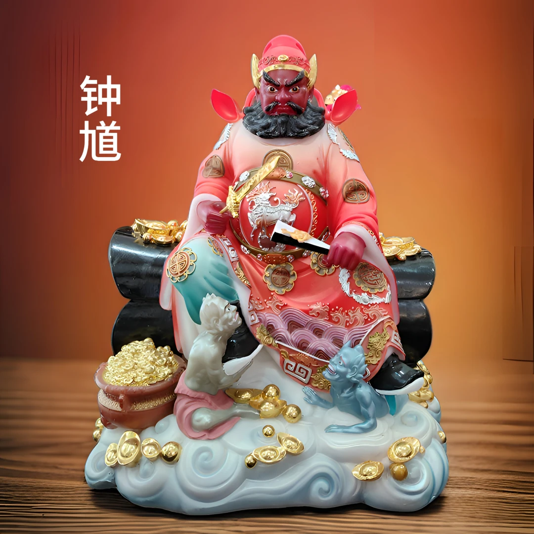 新款汉白玉钟馗像状元钟魁居家客厅人物精工品摆件包邮厂家直销