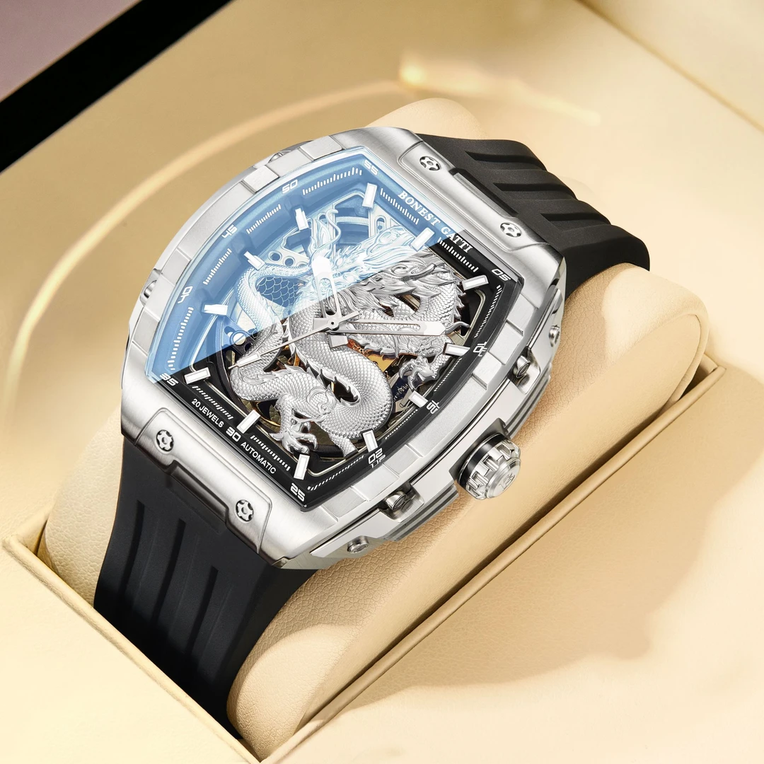 布加迪传奇系列银龙表霸气酒桶全自动机械腕表BG5606【贰】