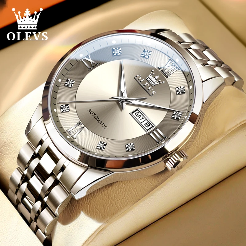 欧利时手表男士全自动机械表时尚商务夜光镶钻防水款高档腕表7057