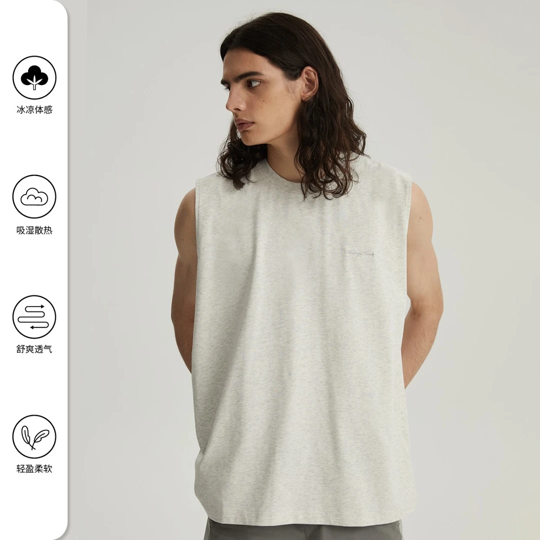 WassupHouse索罗娜凉感坎肩背心棉舒适户外透气简约圆领无袖冰凉