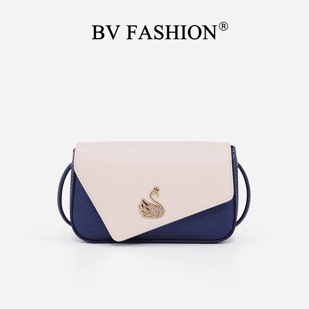 BV FASHION经典时尚休闲百搭撞色女士斜挎小方包DU24063525宝蓝色