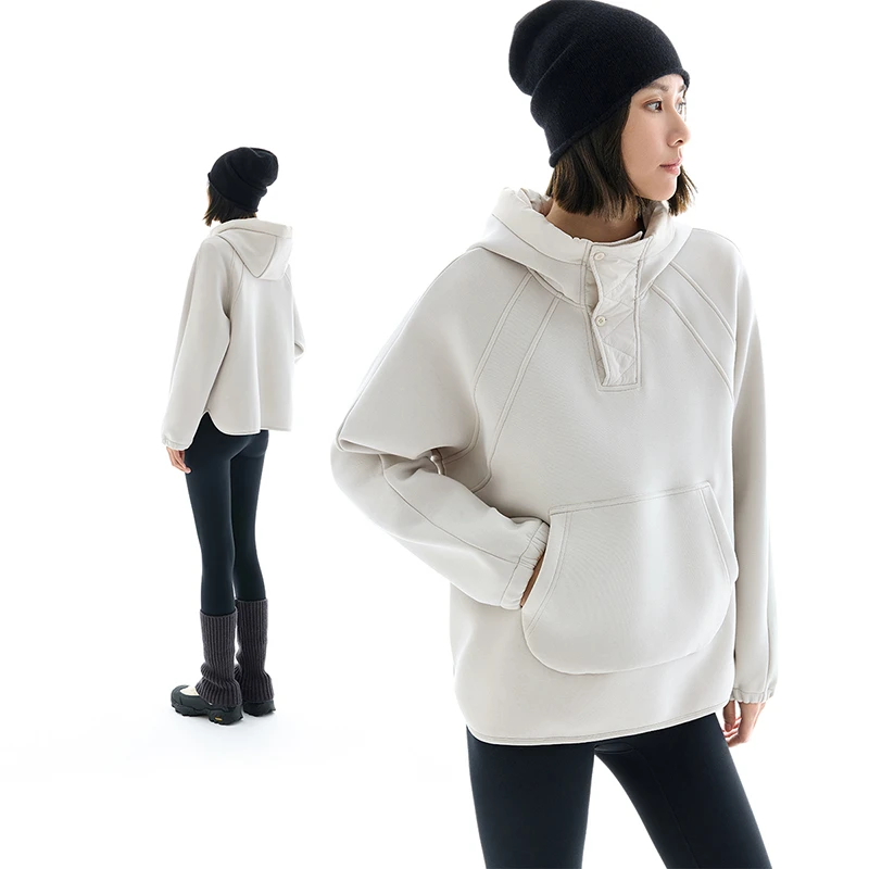 CLOUDSPACE/云上生活【雪山卫衣】分割解构加绒连帽卫衣女2025春