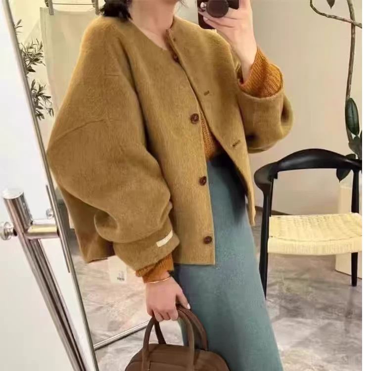 09832韩版时尚休闲百搭宽松女小个子双面外套