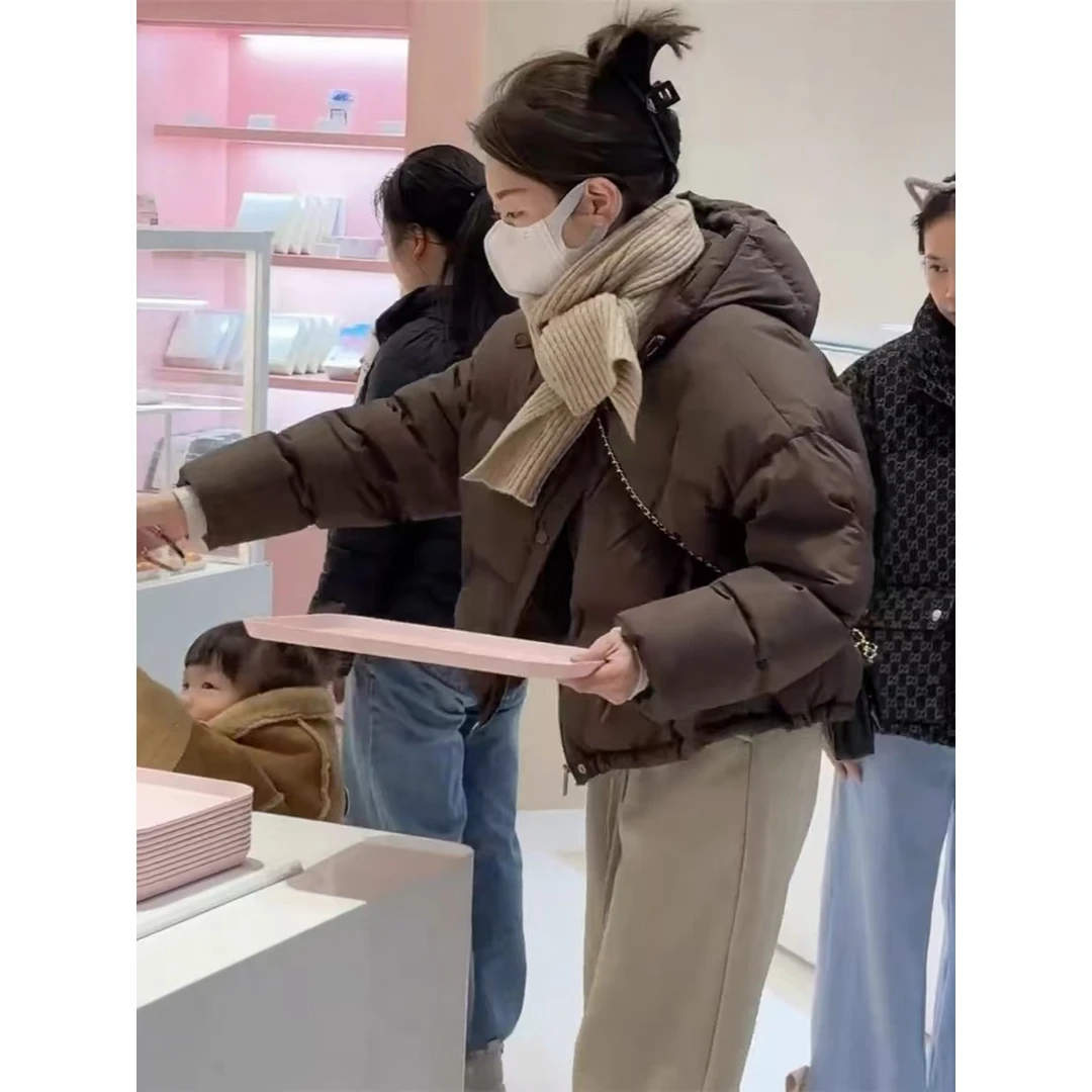 【白菜专属】短款小个子连帽羽绒服女冬季2024年新款白鸭绒1