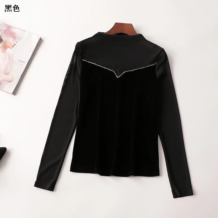 240387秋中长款长袖立领打底衫