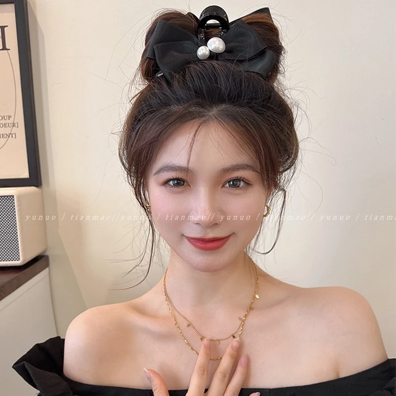 气质ZZ大号蝴蝶结高级感抓夹鲨鱼夹子头饰2023新款发夹女后脑勺