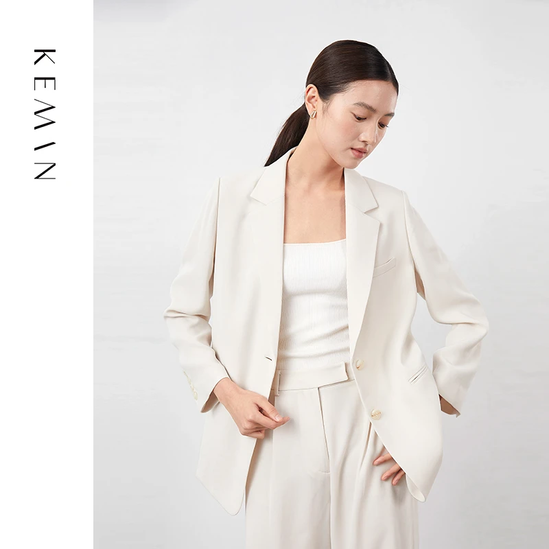 珂曼女装春夏装正品显瘦气质设计感职场西装宽松西服女上衣C008