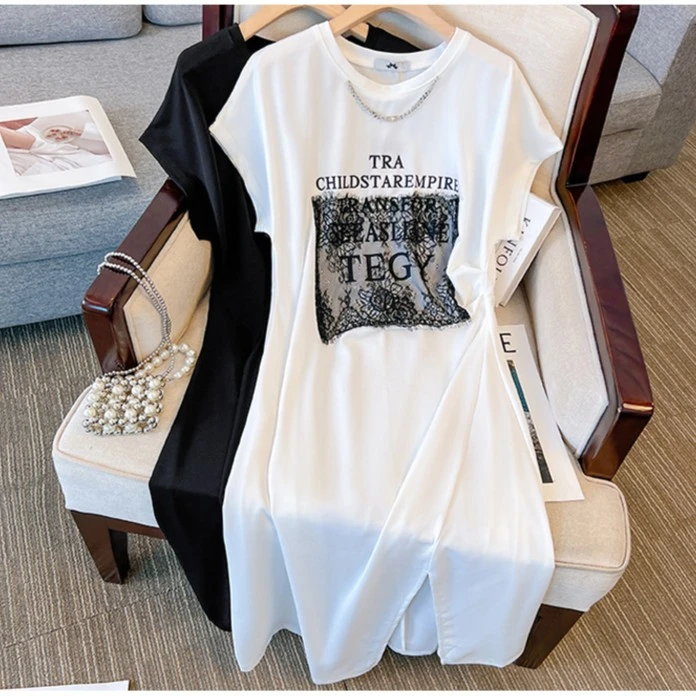 【63745】120-300斤大码美式连衣裙微胖mm夏季显瘦遮肚港风小众女士