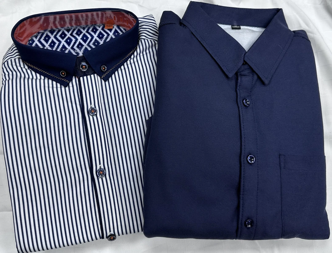 （两件装）男女同款加绒加厚休闲商务衬衫【卡码不建议拍】