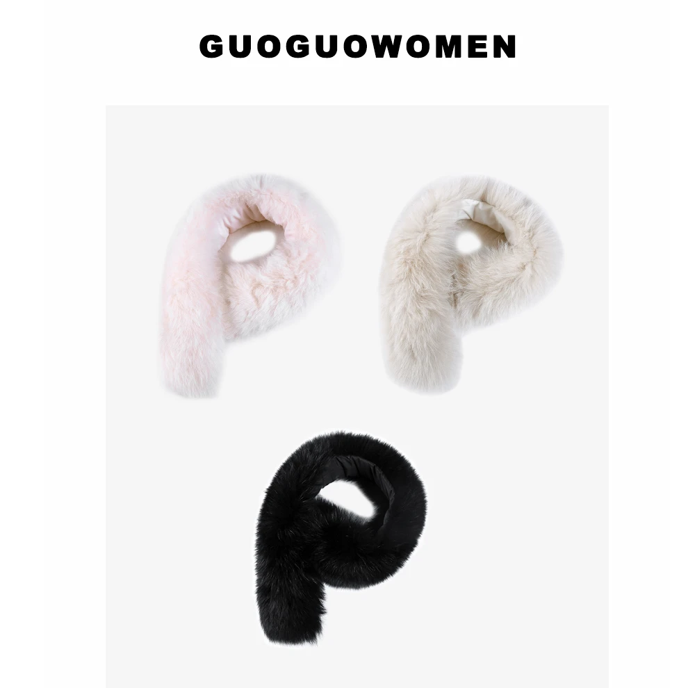 果果家 时尚气质韩版简约2024秋冬款百搭毛领