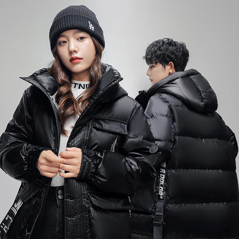 意大利品牌专柜同款轻奢羽绒服中青年男女士长款加厚保暖男装情侣