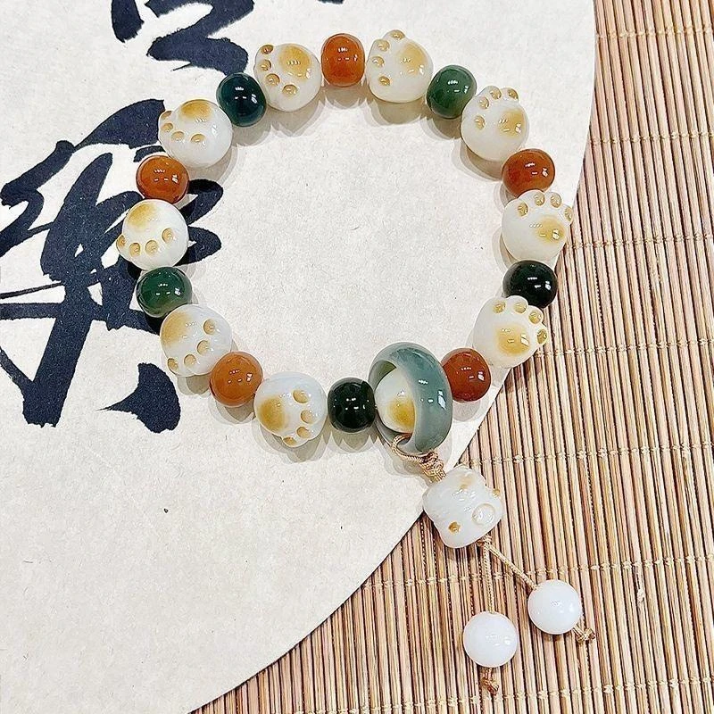 非金属手链 秋冬新款~猫爪仿菩提子手串男女款手持串珠手串百搭