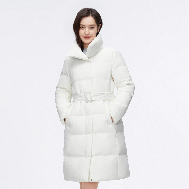 【波司登】冬翻领加厚中长款700蓬鹅绒商务女运动户外羽绒服