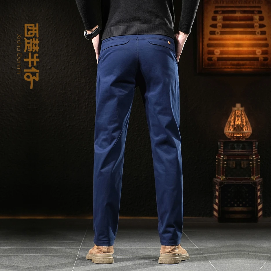 2025新款男士时尚休闲商务工装裤潮流修身直筒弹力运动百搭长裤子