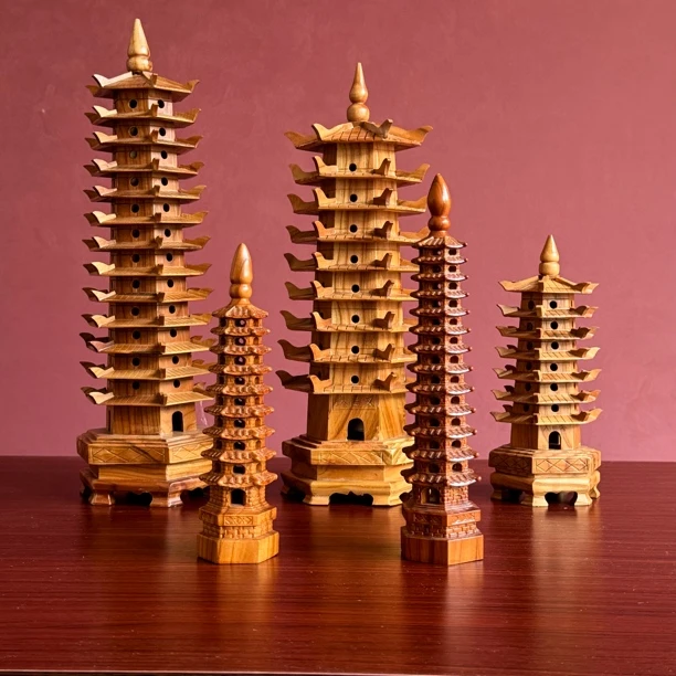 正宗桃木文昌塔手工七层九层十一层十三层摆件书房学习办公室装饰