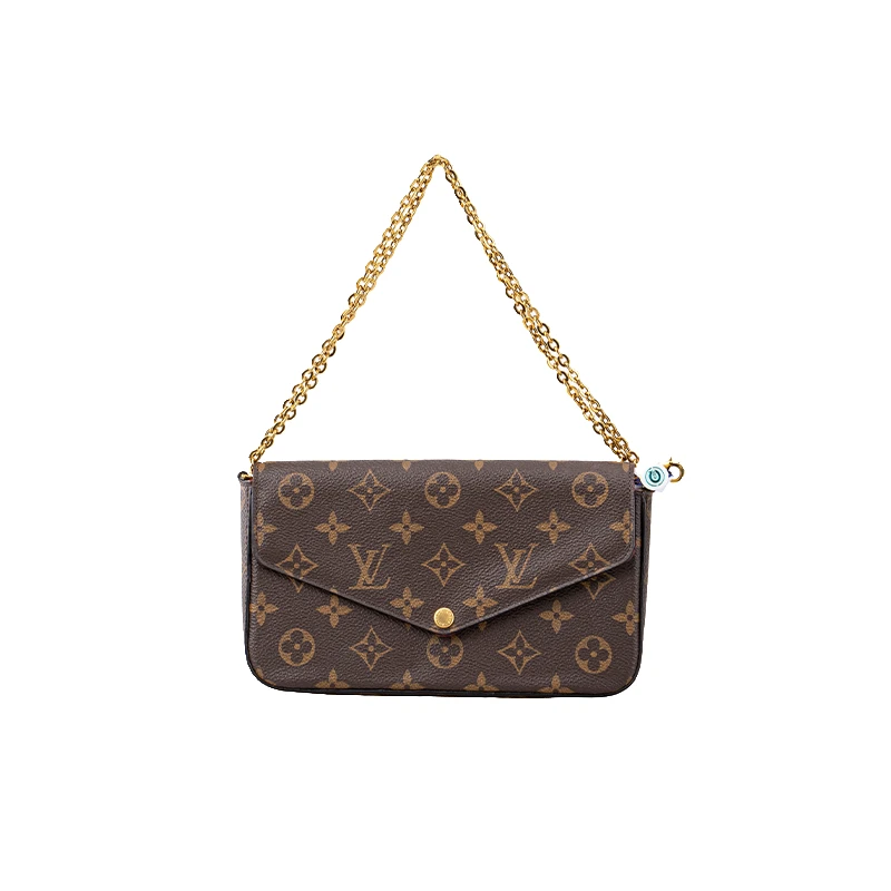 99新 LouisVuitton/路易威登 LV 老花  三合一 单肩 斜挎包 链条
