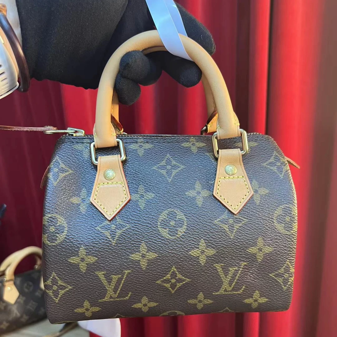 99新 LouisVuitton/路易威登  LV speedy 18 枕头包 植鞣革换新