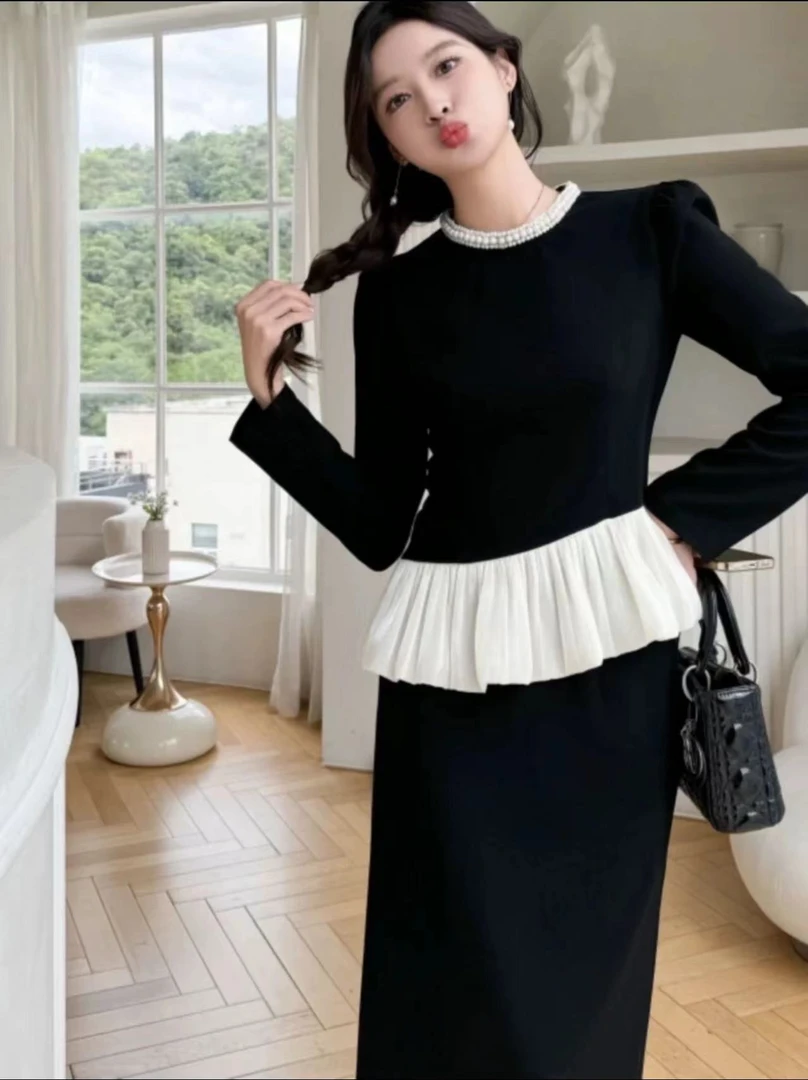 早秋新款女装2024高级感小香风御姐气质女神范上衣两件套装8037