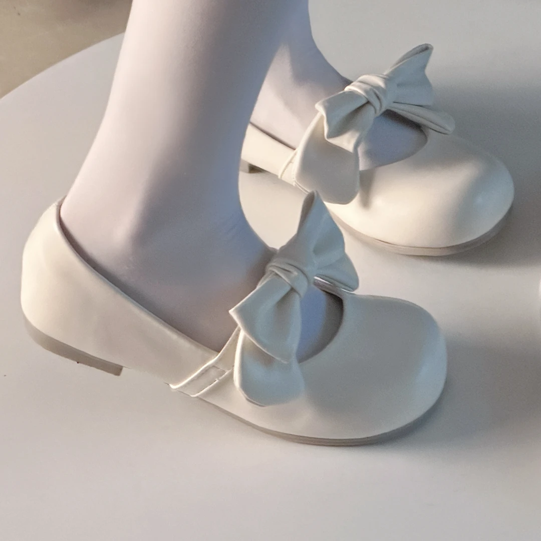 圆嘟嘟 口袋猫Lolita原创圆头蝴蝶结可爱lo鞋平底