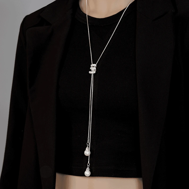2024秋冬上新【珠珠闪耀】秋冬时尚百搭设计感长款可调节毛衣链