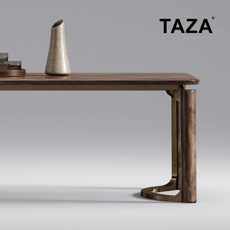 TAZA北美胡桃木长餐桌 大平层全屋定制餐厅家具轻奢实木餐台 A550