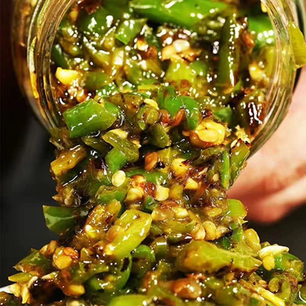 包邮虎皮辣子烧椒酱下饭菜邳州特产拌饭酱现做剁椒辣椒酱冷冻存放