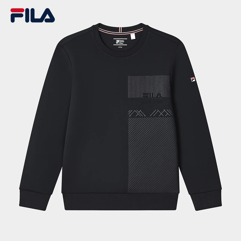 FILA/斐乐新空气层面料男士长袖经典商务运动套头卫衣F11M311210F