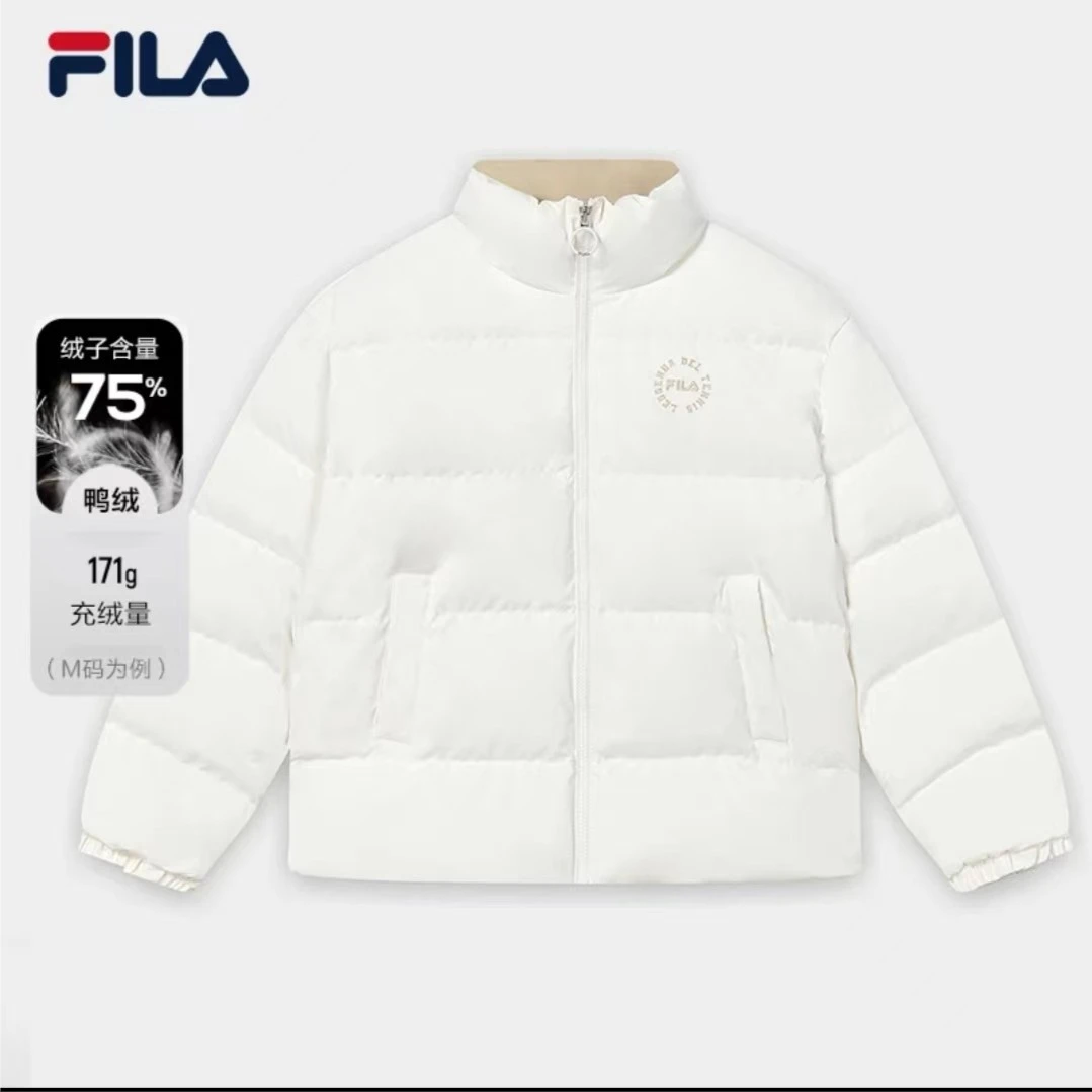 Fila/斐乐冬款女士时尚运动简约潮流白鸭绒立领羽绒服F11W349907F