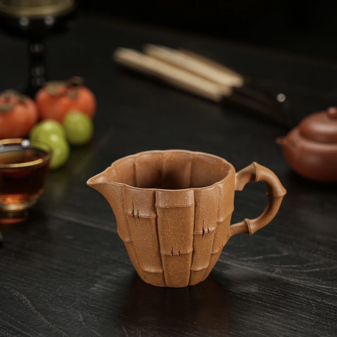 【竹蔑】仿竹公道杯 创意设计竹子公道分茶器 原矿老段泥精品茶具