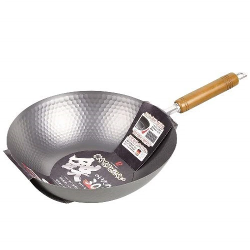 日本轻量窒化锅 炒锅 铁锅 30 CM 33CM IH对应 明火两用无涂层